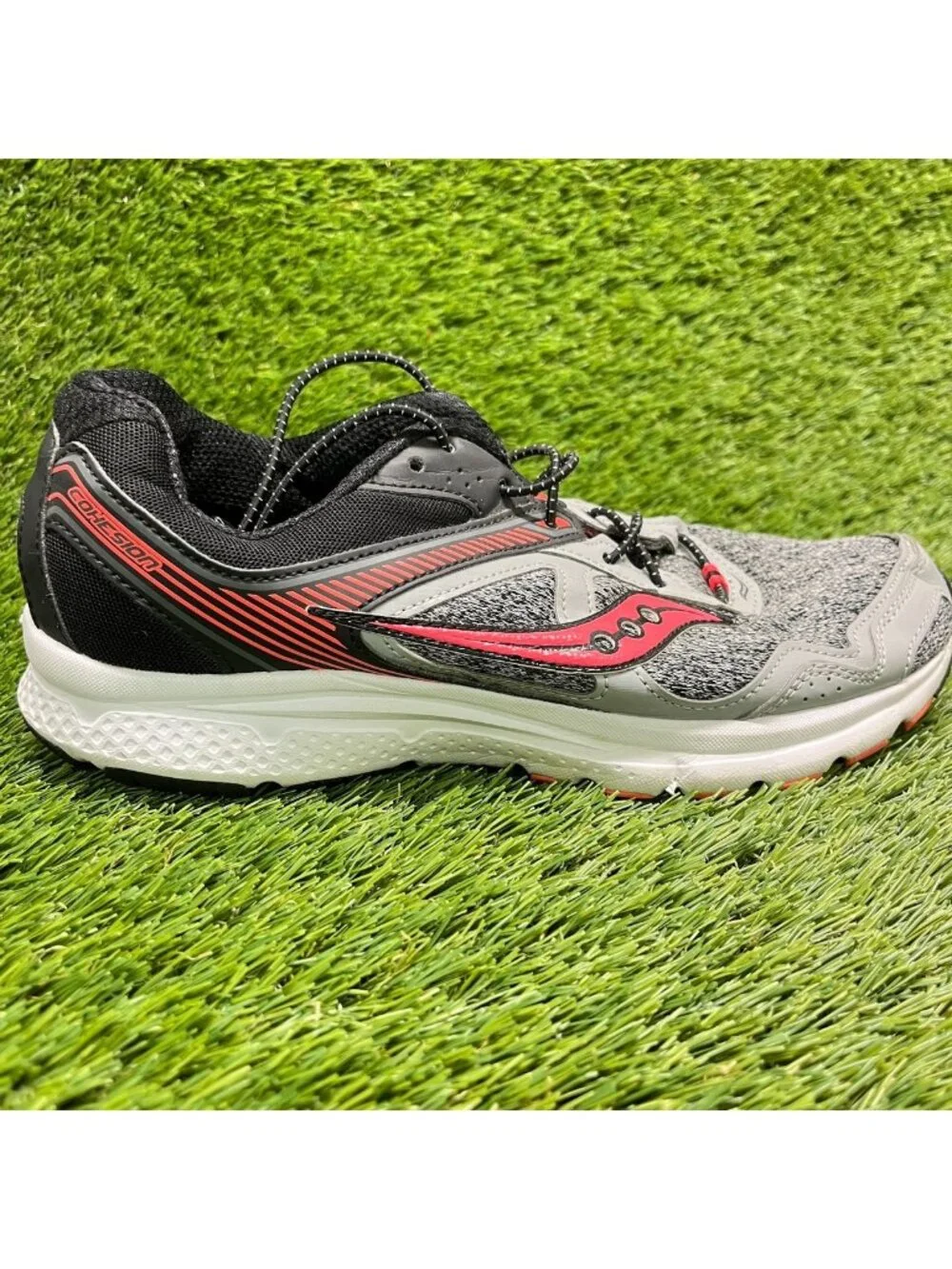 Saucony Grid Cohesion 10 Womens Size 9.5 Gray Black Pink Running Shoes Sneakers